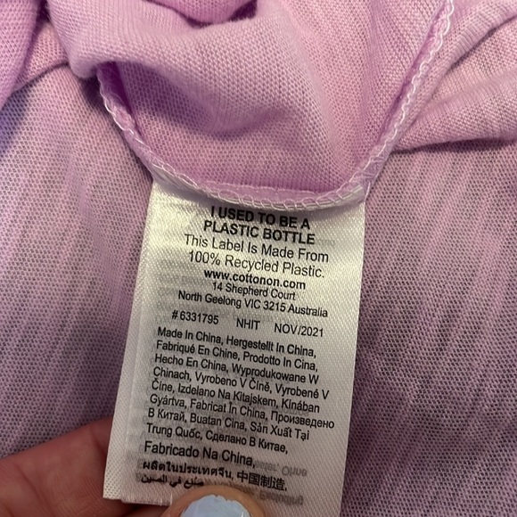 NEW Cotton On Body Tank Top Large Purple Orchid White Split Color Sleeveless - Picture 13 of 15